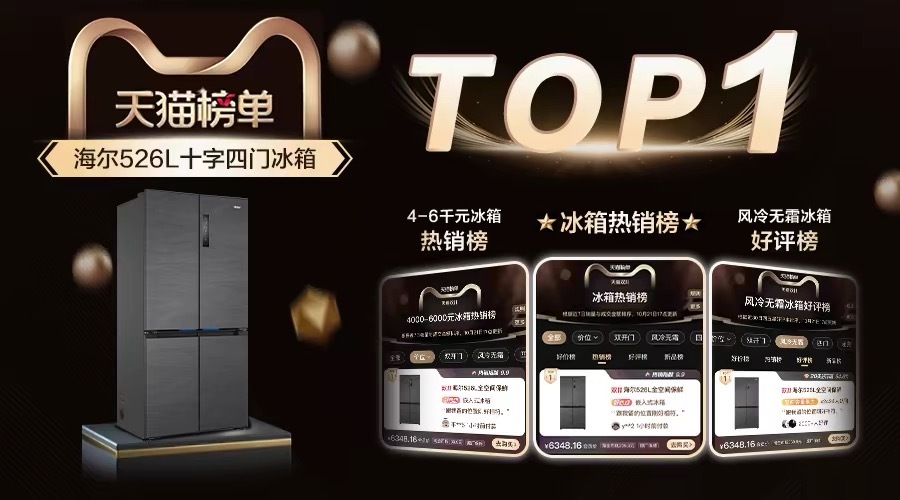 全网领跑单品霸榜双渠道TOP1尊龙凯时APP双十一：海尔冰箱(图1)